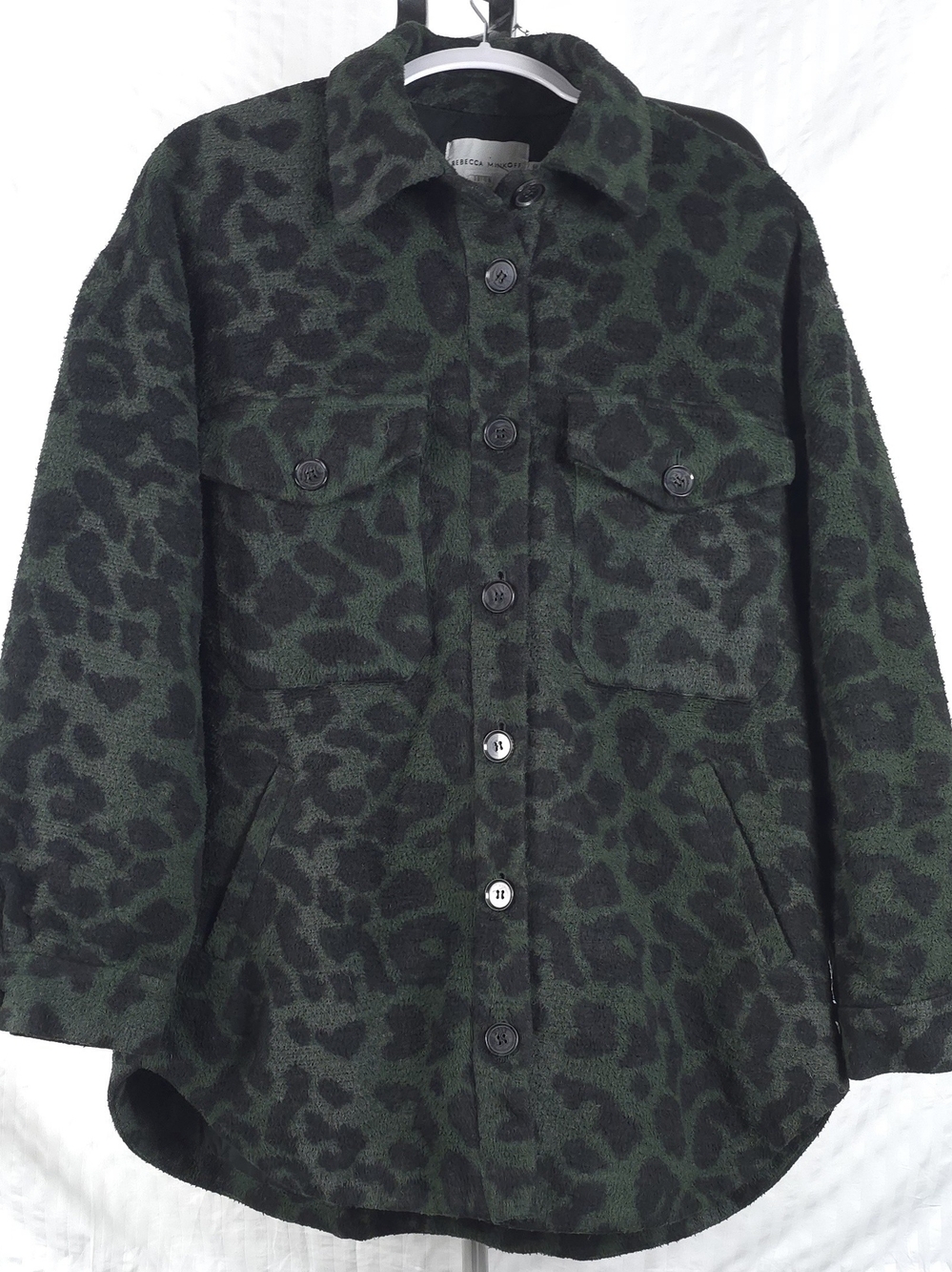 Rebecca Minkoff Raegan Green Leopard Jacket Med M - Picture 3 of 12